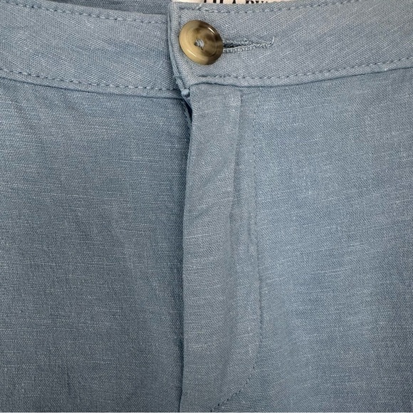 Lila Ryan Women's Pants Size 12 Blue Linen Blend Wide Leg Cropped Lagenlook - Picture 4 of 7